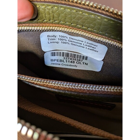 NEW ​Dooney & Bourke Janine Crossbody Olive Pebble Leather Shoulder Bag - Picture 7 of 10